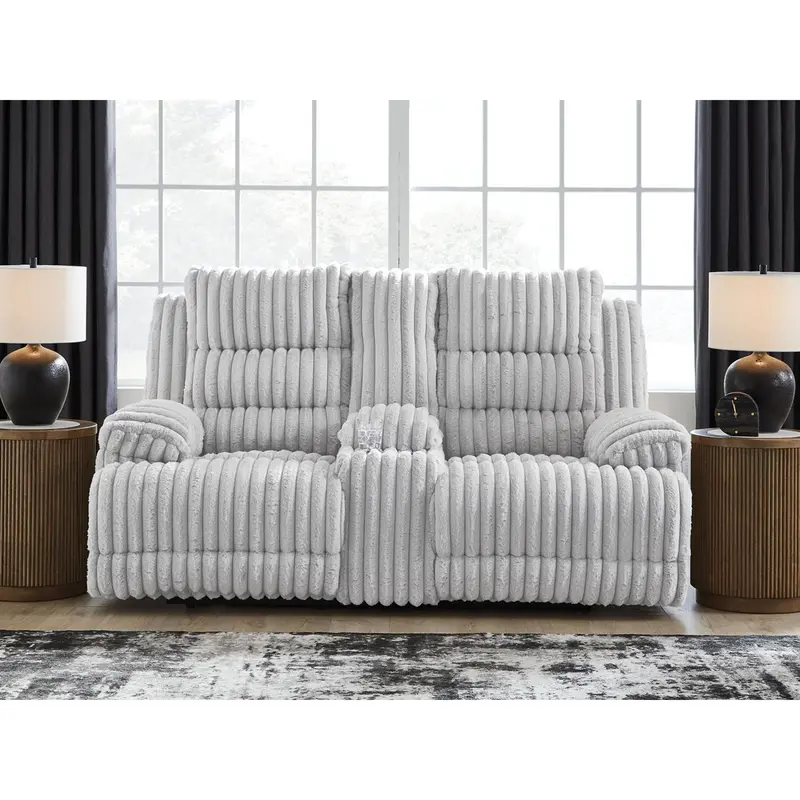 Technique Powered Console Loveseat With Recline Feature 2