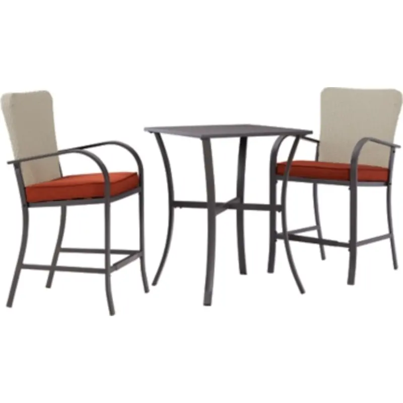 Tianna Outdoor 3-Piece Table Set – Compact Dark Brown Patio Dining Ensemble 1