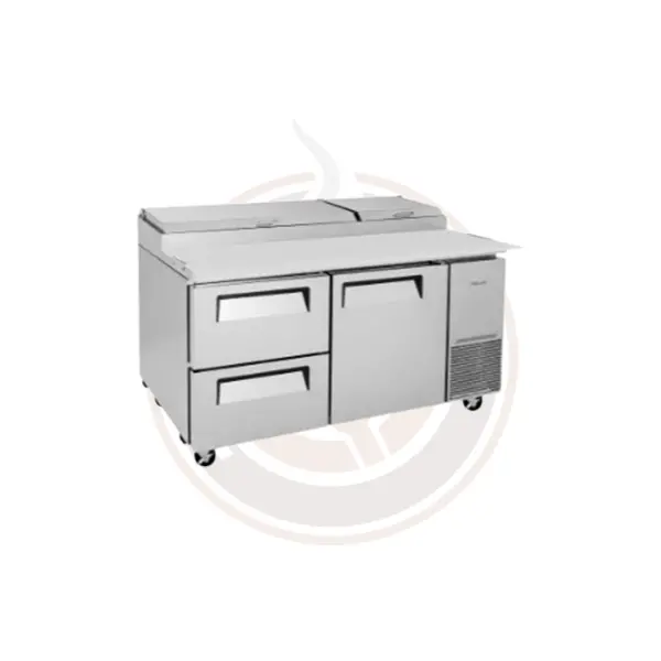 Tpr-67Sd-D2-N 67-Inch Pizza Prep Table With Two Pan Rails 1