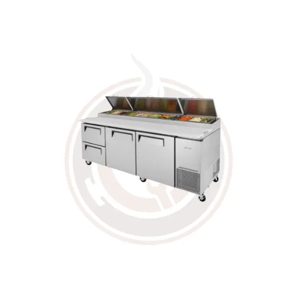 Tpr-93Sd-D2-N 93-Inch Pizza Prep Table With Dual Pan Configuration 1