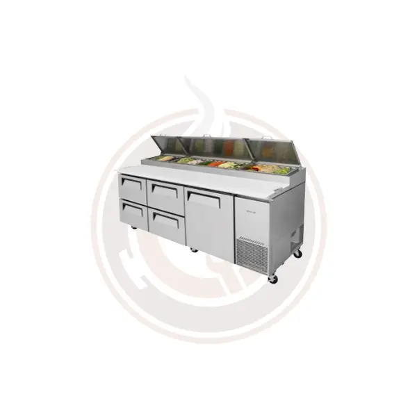 Tpr-93Sd-D4-N 93-Inch Pizza Prep Table With Quad Pan Setup 1