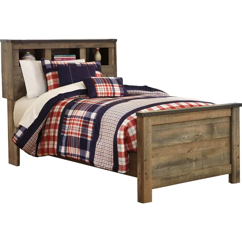 Trinell Storage Bookcase Bed – Platform Style 1