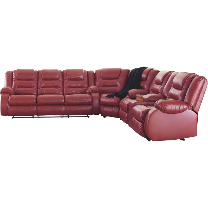 Vacherie Leather-Finish Reclining Sectional – 3-Piece Configurable Layout 1