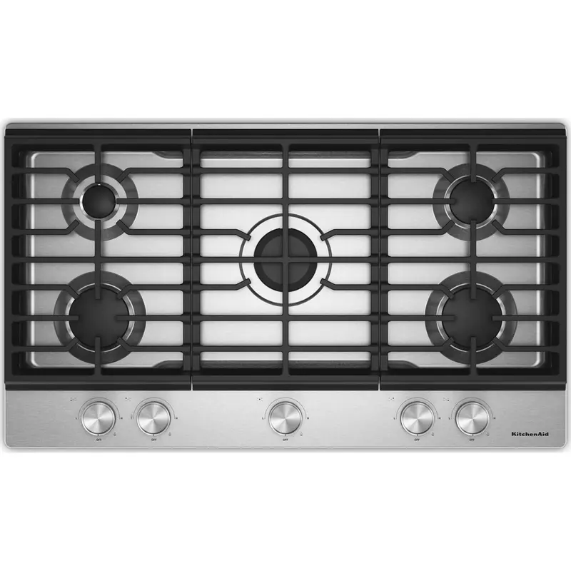 Versatile 5-Burner Gas-On-Metal Cooktop With Edge-To-Edge Cast-Iron Grates 1