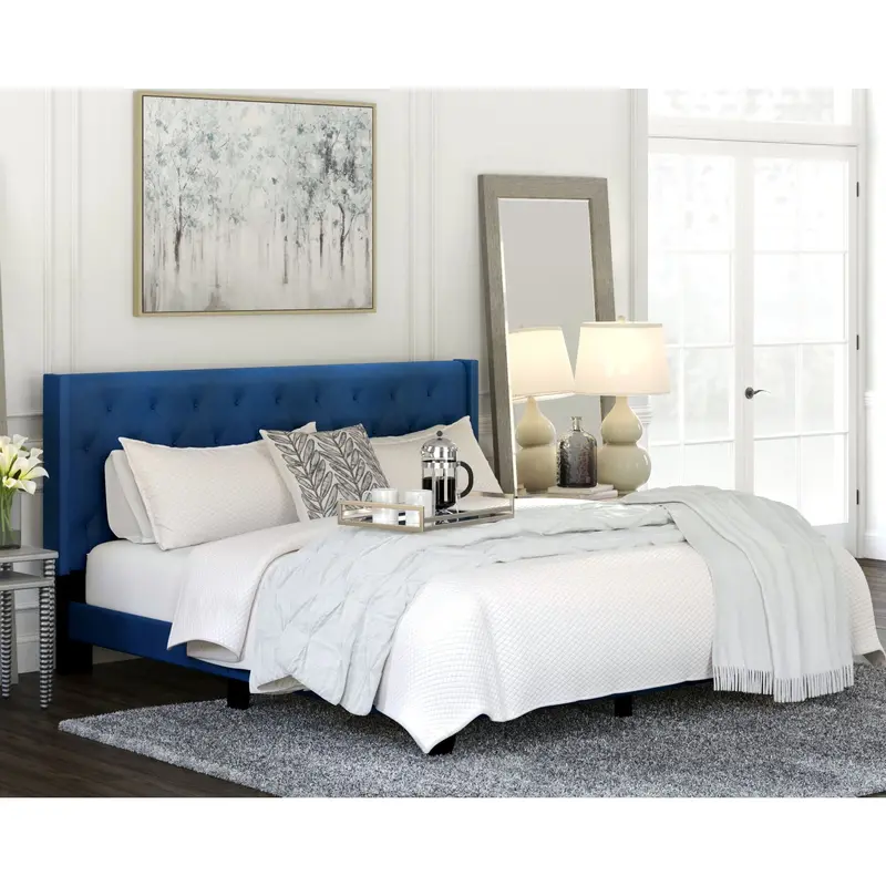Vintasso Luxe King-Sized Upholstered Bed Frame 2