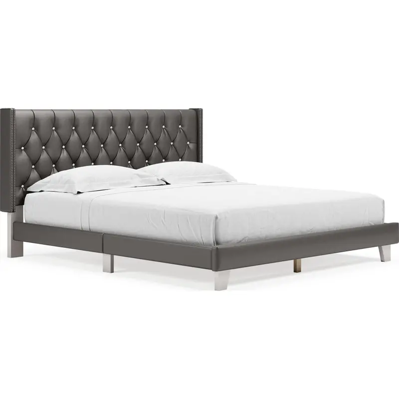 Vintasso Upholstered King Bed – Premium Fabric Finish 1