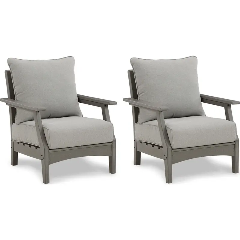 Visola All-Weather Outdoor Dining Chairs With Cushions (2-Pack) 1