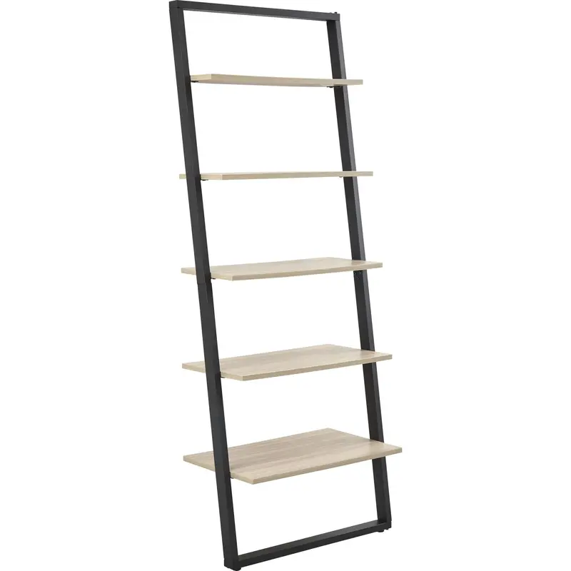 Waylowe 5-Shelf Wooden Bookcase With Adjustable Levels 1