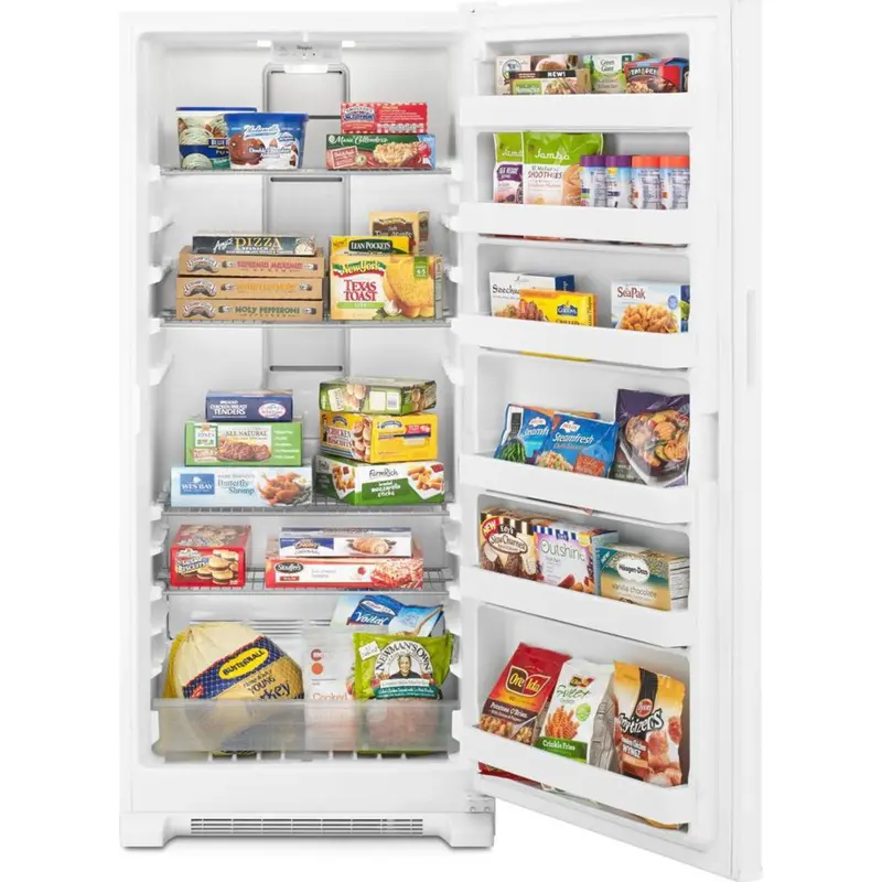 Whirlpool 18 Cu. Ft. Upright Freezer – Adjustable Wire Shelving, White Finish (Wzf34X18Dw) 2