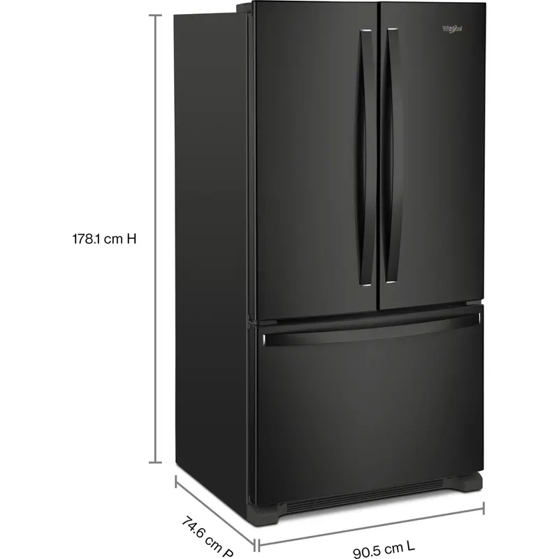 Whirlpool 36" Counter-Depth French Door Refrigerator – 20 Cu. Ft., Black Finish 2