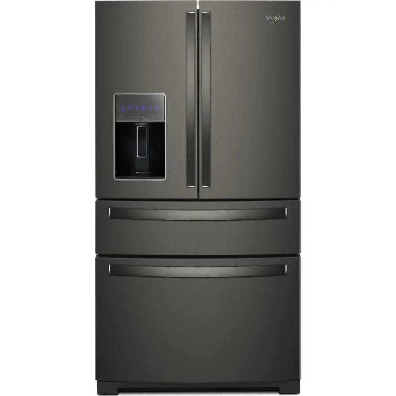 Whirlpool 36" Four-Door Refrigerator With Prep & Store Zones – 26 Cu. Ft., Black Stainless Finish (Wrmf7736Pv) 1