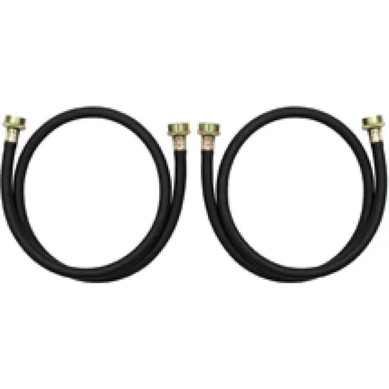 Whirlpool 4-Foot High-Pressure Black Washer Inlet Hoses (2-Pack, 1050 Psi) 1