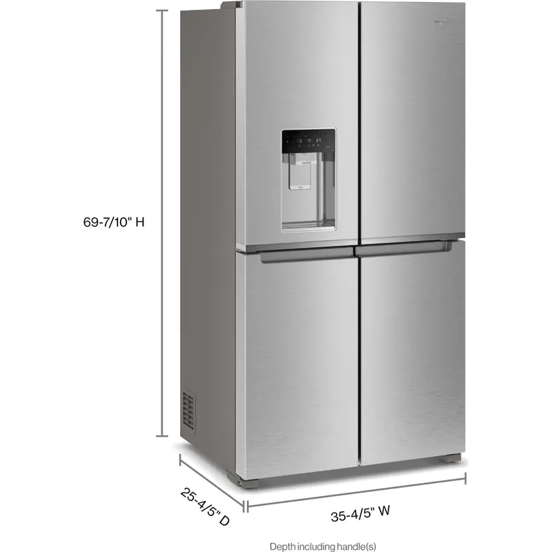 Whirlpool Counter-Depth 4-Door Refrigerator – 36", Fingerprint-Resistant Stainless, Built-In Ice Maker (Wrqc7836Rz) 2