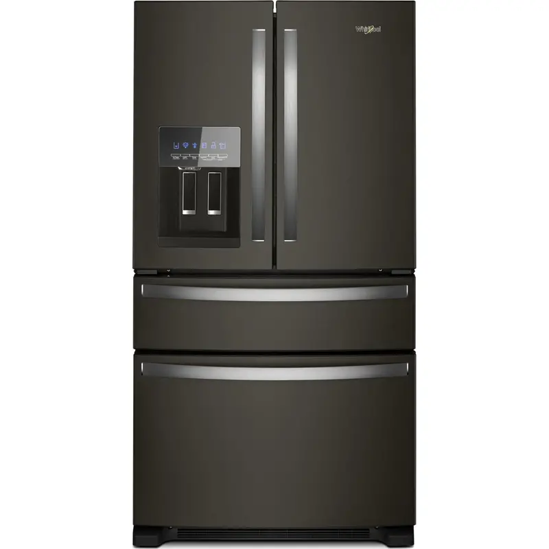 Whirlpool French Door Bottom-Freezer Refrigerator – 36" Wide, 25 Cu. Ft., Black Stainless Steel (Wrmf3636Rv) 1