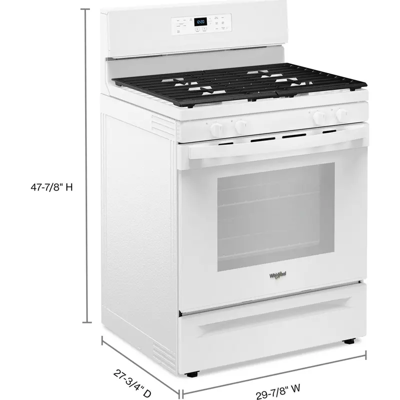 Whirlpool Wfgs3530Rw 30-Inch Gas Range – Self-Cleaning, No-Preheat Mode, White Appliance 2