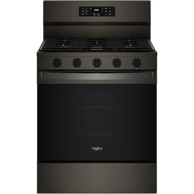 Whirlpool Wfgs5030Rv 30-Inch Gas Range – Air Cooking Tech, No-Preheat Air Fry & Bake, Self-Clean, Black Stainless 1