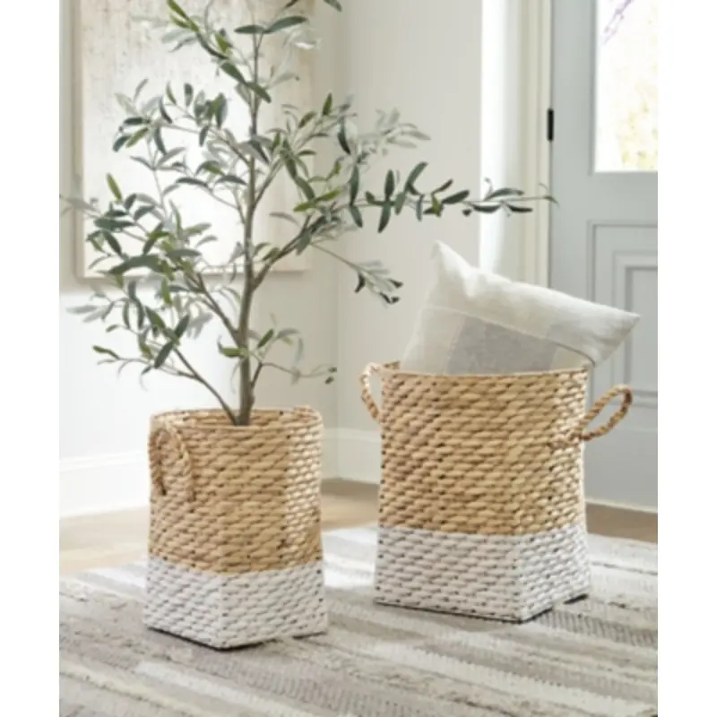 Winwich Woven Basket Set – Two Decorative Natural-Fiber Bins 2
