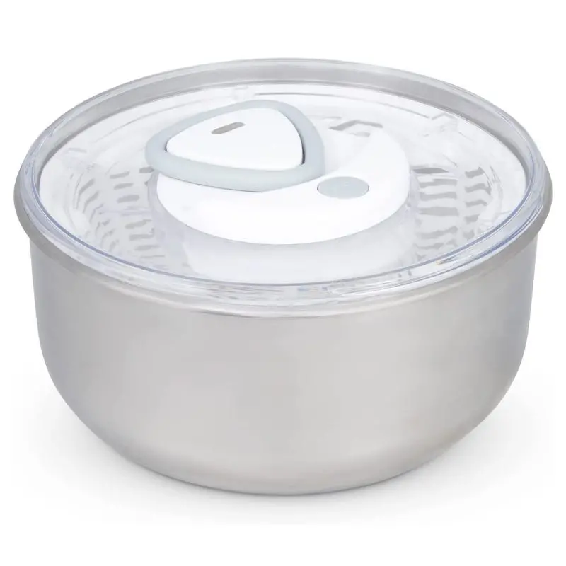 Zyliss Easy Spin 2 Salad Spinner With Stainless Steel Bowl & Lid 1