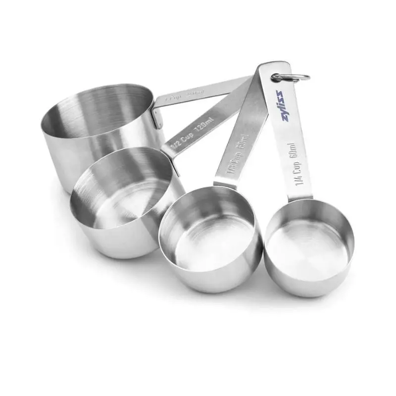Zyliss Precision Stainless Steel Measuring Cup Set – Dishwasher-Safe, Graduated Markings 1
